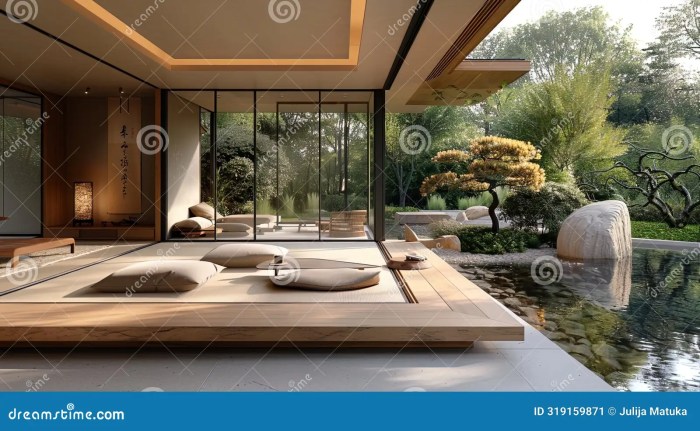 A Japanese-style Home with a Large Open Space and a Pond Stock Image - Image of floor, hotel ... A Japanese-style Home with a Large Open Space and a Pond Stock Image - Image of floor, hotel ...